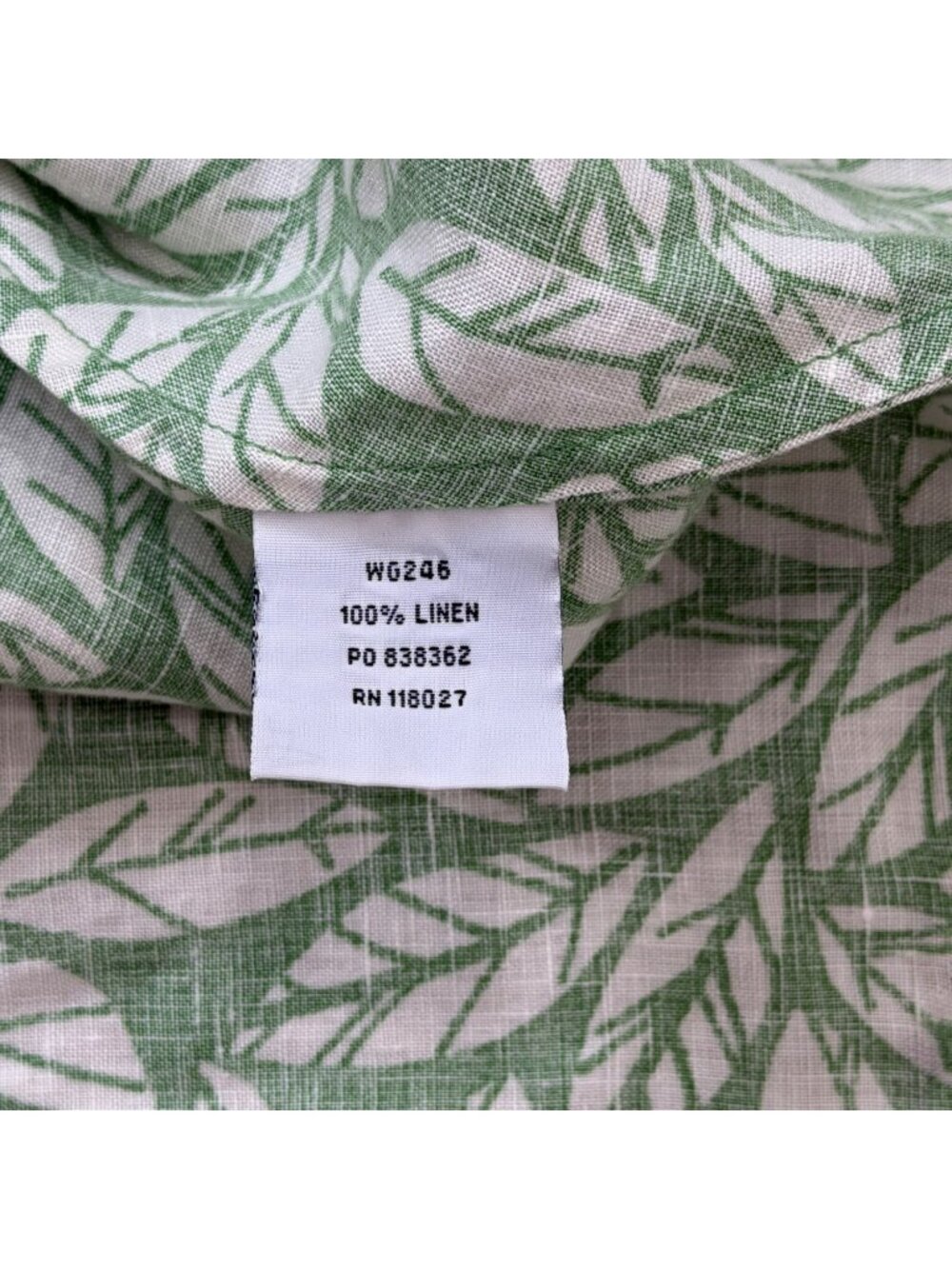 Boden Womens 10L Linen Skirt Green White Leaf Print A-Line Midi Summer - Picture 7 of 8
